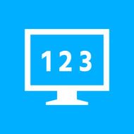 Computer Monitor icon on a blue background - SmoothSeries N139