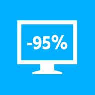 Computer Monitor icon on a blue background - SmoothSeries N142