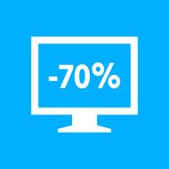 Computer Monitor icon on a blue background - SmoothSeries N147