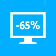 Computer Monitor icon on a blue background - SmoothSeries N148