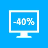 Computer Monitor icon on a blue background - SmoothSeries N153