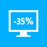 Computer Monitor icon on a blue background - SmoothSeries N154