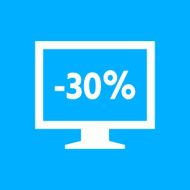 Computer Monitor icon on a blue background - SmoothSeries N155