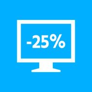 Computer Monitor icon on a blue background - SmoothSeries N156