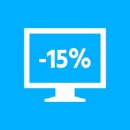 Computer Monitor icon on a blue background - SmoothSeries N158