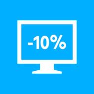 Computer Monitor icon on a blue background - SmoothSeries N159