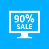 Computer Monitor icon on a blue background - SmoothSeries N161