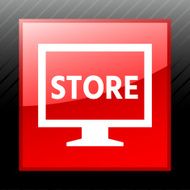 Computer Monitor icon on a square button - SleekSeries N86