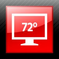 Computer Monitor icon on a square button - SleekSeries N90