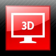 Computer Monitor icon on a square button - SleekSeries N91