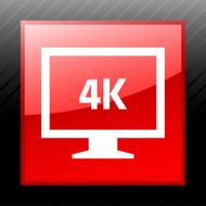 Computer Monitor icon on a square button - SleekSeries N92