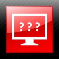 Computer Monitor icon on a square button - SleekSeries N93