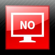 Computer Monitor icon on a square button - SleekSeries N94