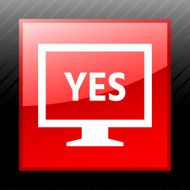 Computer Monitor icon on a square button - SleekSeries N95