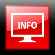 Computer Monitor icon on a square button - SleekSeries N98