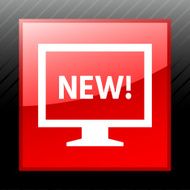 Computer Monitor icon on a square button - SleekSeries N100