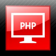 Computer Monitor icon on a square button - SleekSeries N103