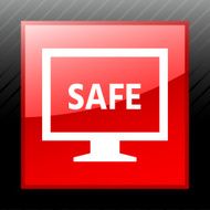 Computer Monitor icon on a square button - SleekSeries N104