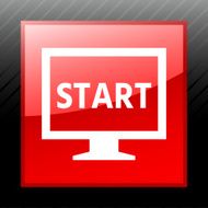 Computer Monitor icon on a square button - SleekSeries N108