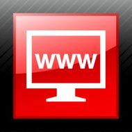 Computer Monitor icon on a square button - SleekSeries N109