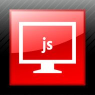 Computer Monitor icon on a square button - SleekSeries N110