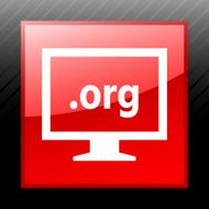 Computer Monitor icon on a square button - SleekSeries N118