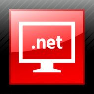 Computer Monitor icon on a square button - SleekSeries N119