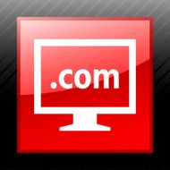 Computer Monitor icon on a square button - SleekSeries N120