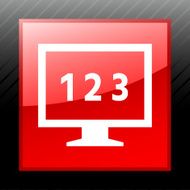 Computer Monitor icon on a square button - SleekSeries N125