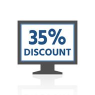 Computer Monitor icon on a white background - RoyalSeries N34