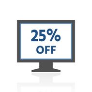 Computer Monitor icon on a white background - RoyalSeries N48