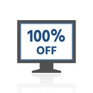 Computer Monitor icon on a white background - RoyalSeries N51