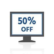 Computer Monitor icon on a white background - RoyalSeries N56