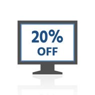 Computer Monitor icon on a white background - RoyalSeries N59