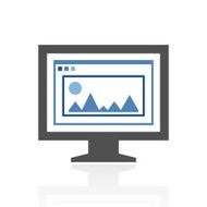 Computer Monitor icon on a white background - RoyalSeries N70