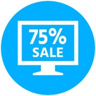 Computer Monitor icon on a round button - RoundSeries N2