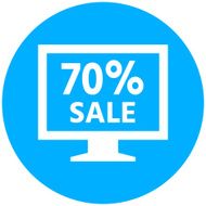 Computer Monitor icon on a round button - RoundSeries N3