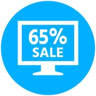 Computer Monitor icon on a round button - RoundSeries N4