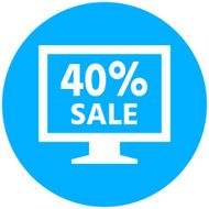 Computer Monitor icon on a round button - RoundSeries N9