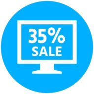 Computer Monitor icon on a round button - RoundSeries N10