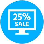 Computer Monitor icon on a round button - RoundSeries N12