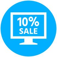 Computer Monitor icon on a round button - RoundSeries N15