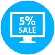 Computer Monitor icon on a round button - RoundSeries N16