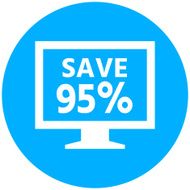 Computer Monitor icon on a round button - RoundSeries N18