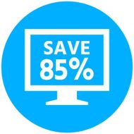 Computer Monitor icon on a round button - RoundSeries N20