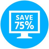 Computer Monitor icon on a round button - RoundSeries N22