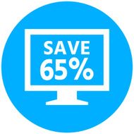 Computer Monitor icon on a round button - RoundSeries N24