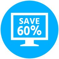 Computer Monitor icon on a round button - RoundSeries N25