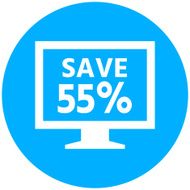 Computer Monitor icon on a round button - RoundSeries N26