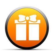 Gift Box icon on a round button - SimpleSeries